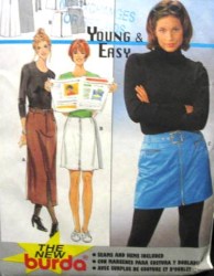3328 BURDA MINI- MAXI SO EZ ZIPPY SKIRT PATTERN 8-18